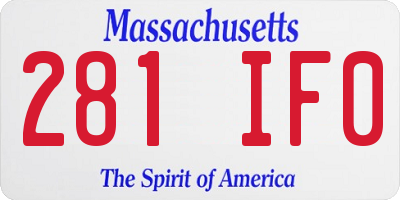 MA license plate 281IF0