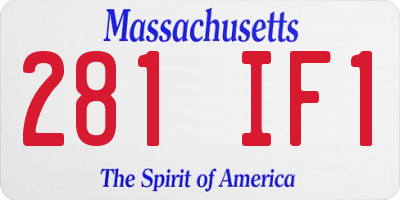 MA license plate 281IF1