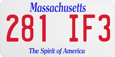 MA license plate 281IF3