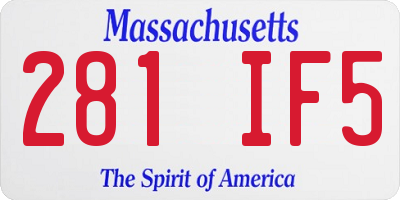 MA license plate 281IF5