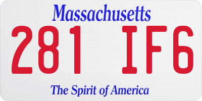 MA license plate 281IF6