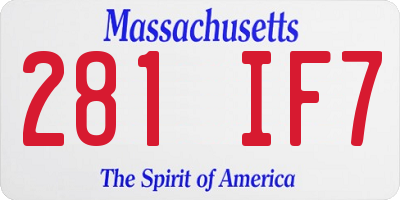 MA license plate 281IF7