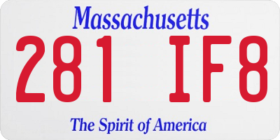 MA license plate 281IF8