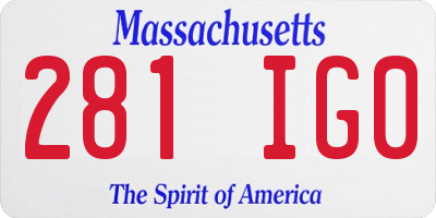 MA license plate 281IG0