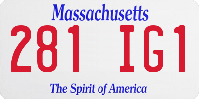 MA license plate 281IG1