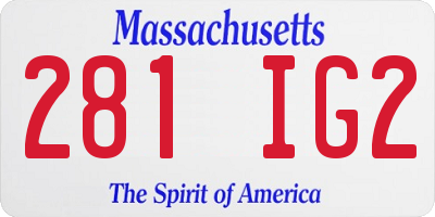 MA license plate 281IG2