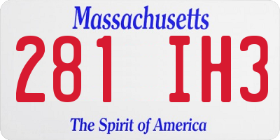 MA license plate 281IH3