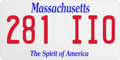 MA license plate 281II0