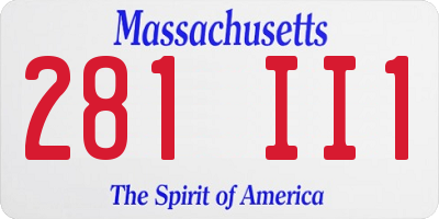 MA license plate 281II1
