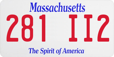 MA license plate 281II2