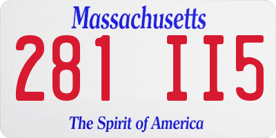 MA license plate 281II5