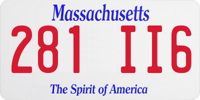 MA license plate 281II6