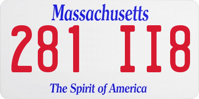 MA license plate 281II8