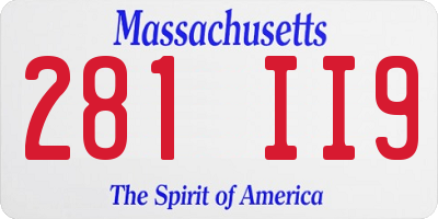 MA license plate 281II9