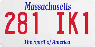 MA license plate 281IK1