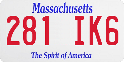 MA license plate 281IK6