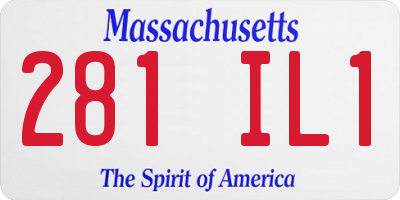 MA license plate 281IL1