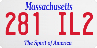MA license plate 281IL2