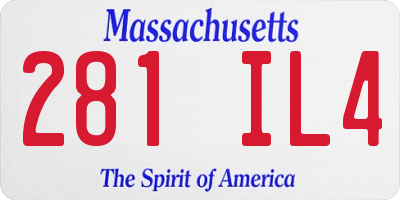 MA license plate 281IL4