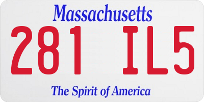 MA license plate 281IL5