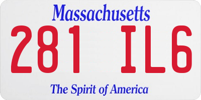 MA license plate 281IL6