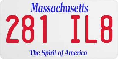 MA license plate 281IL8