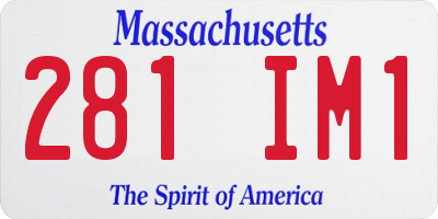 MA license plate 281IM1