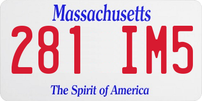 MA license plate 281IM5