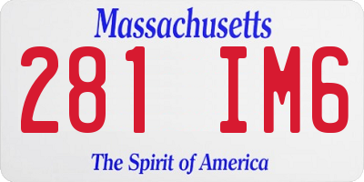 MA license plate 281IM6
