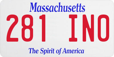 MA license plate 281IN0
