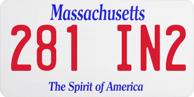 MA license plate 281IN2