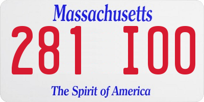MA license plate 281IO0