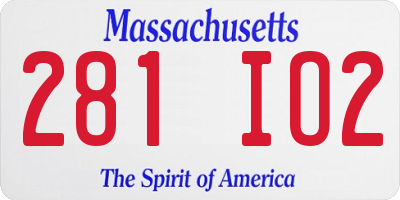 MA license plate 281IO2