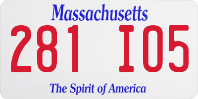 MA license plate 281IO5