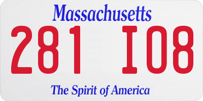MA license plate 281IO8