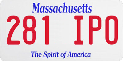 MA license plate 281IP0