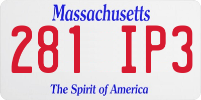 MA license plate 281IP3