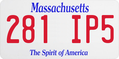 MA license plate 281IP5