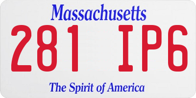 MA license plate 281IP6