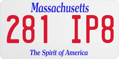 MA license plate 281IP8