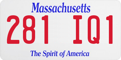 MA license plate 281IQ1