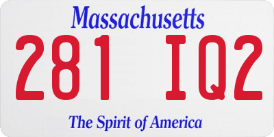 MA license plate 281IQ2