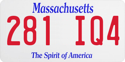 MA license plate 281IQ4