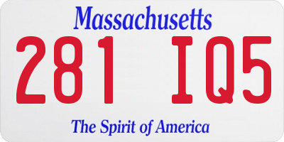 MA license plate 281IQ5