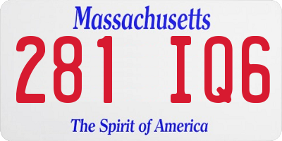 MA license plate 281IQ6