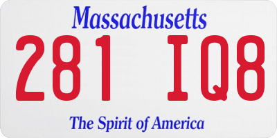 MA license plate 281IQ8