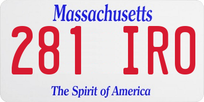 MA license plate 281IR0