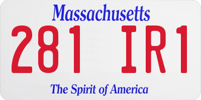 MA license plate 281IR1