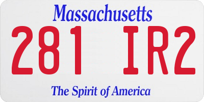MA license plate 281IR2