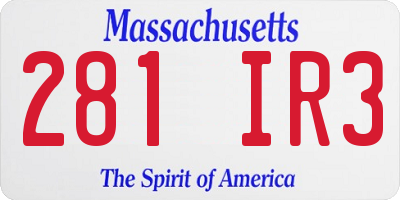 MA license plate 281IR3